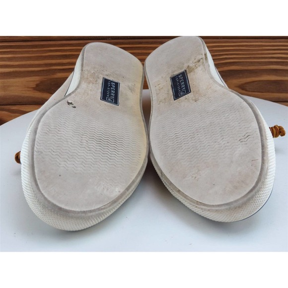 SPERRY Size 8.5 Boat Shoe‎ Beige Fabric Medium Lace Up Women - Picture 11 of 11